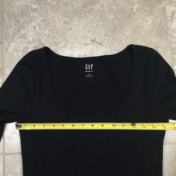 Gap Modern Long Sleeve Corset Top Womens Black Small T Shirt Tee Blouse Goth EUC - Picture 10 of 16